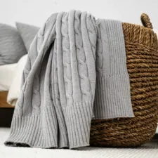 grijze plaid katoen gebreid moyha classic braid grey