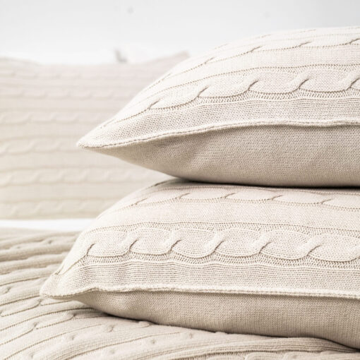 katoenen kussen beige extra groot moyha classic braid beige