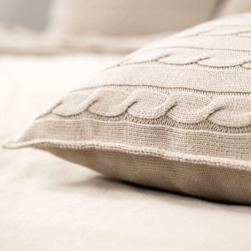 katoenen kussen grijs beige greige vierkant moyha classic braid grey beige