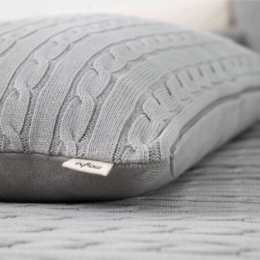 katoenen kussen grijs langwerpig moyha classic braid grey