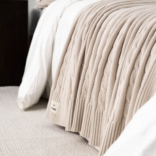 katoenen plaid beige gebreid moyha classic braid beige