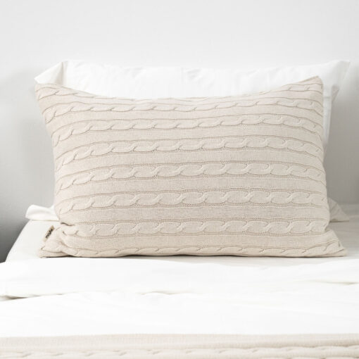 kussen beige katoen extra groot moyha classic braid beige