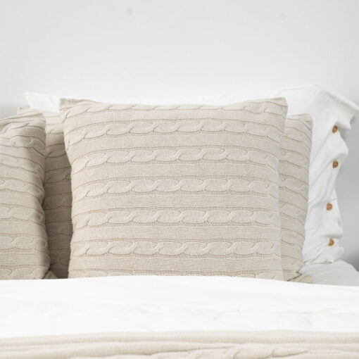kussen beige katoen vierkant moyha classic braid beige