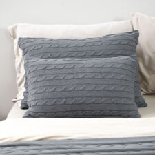 kussen donkergrijs katoen langwerpig moyha classic braid graphite