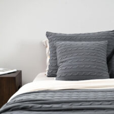 kussen donkergrijs katoen vierkant moyha classic braid graphite