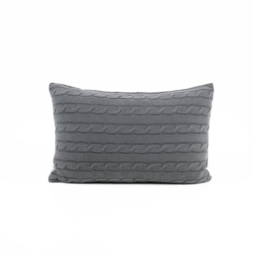 kussen donkergrijs van katoen langwerpig moyha classic braid graphite