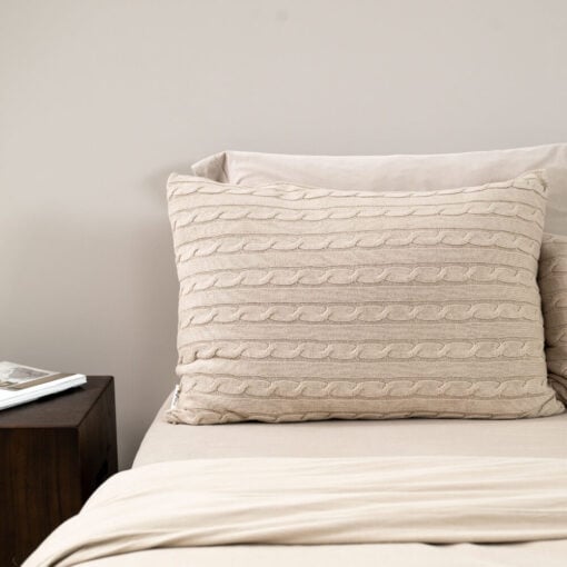 kussen greige grijs beige katoen extra groot moyha classic braid grey beige