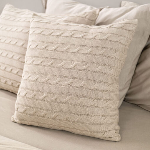 kussen grijs beige greige katoen vierkant moyha classic braid grey beige