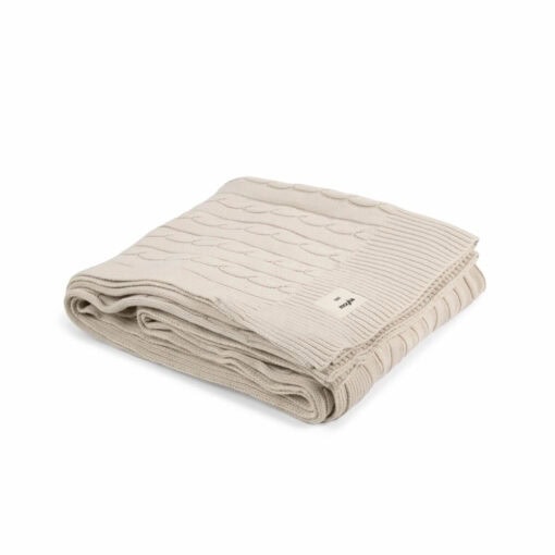 plaid beige van katoen gebreid moyha classic braid beige