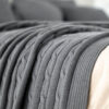 plaid donkergrijs katoen gebreid moyha classic braid graphite
