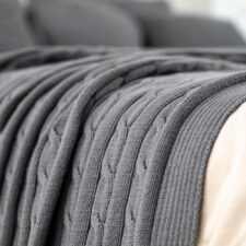 plaid donkergrijs katoen gebreid moyha classic braid graphite