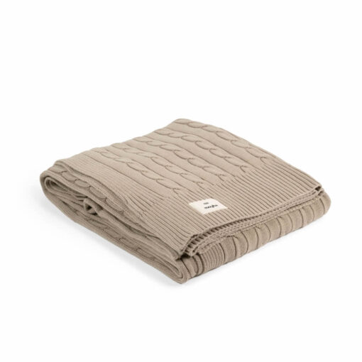 plaid greige grijs beige van katoen gebreid moyha classic braid grey beige