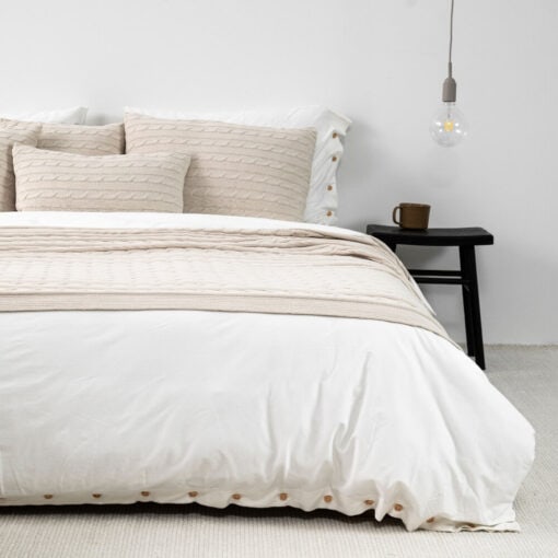 sierkussen beige katoen extra groot moyha classic braid beige