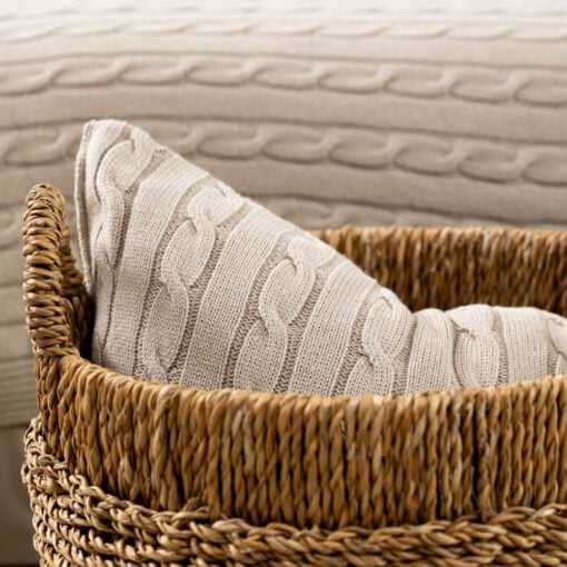 sierkussen grijs beige greige katoen vierkant moyha classic braid grey beige
