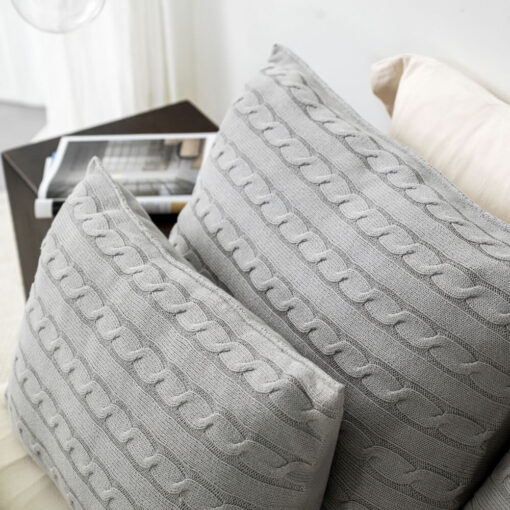 sierkussen grijs katoen extra groot moyha classic braid grey