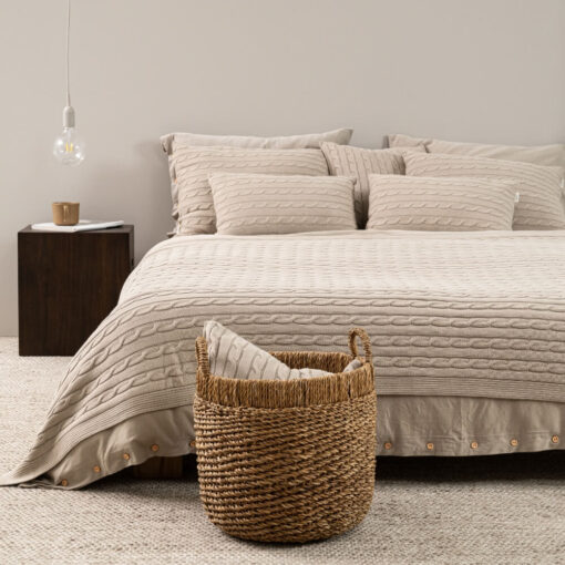 sierkussen kussen greige grijs beige katoen langwerpig moyha classic braid grey beige