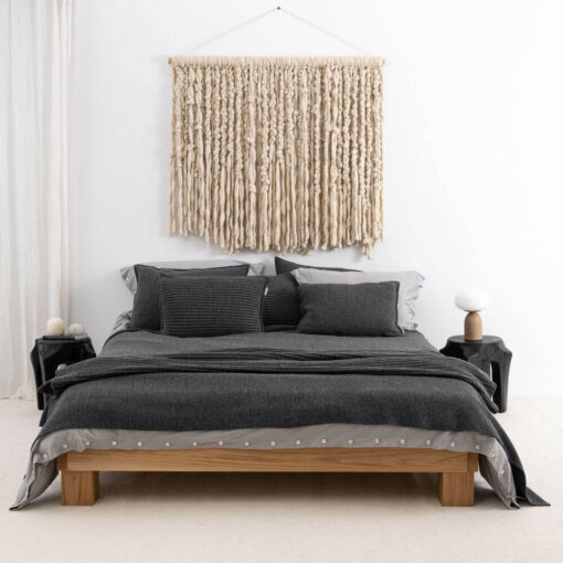 sprei grafiet katoen fijngebreid moyha two weaves smooth graphite