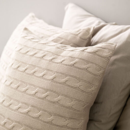 vierkant kussen grijs beige greige katoen moyha classic braid grey beige