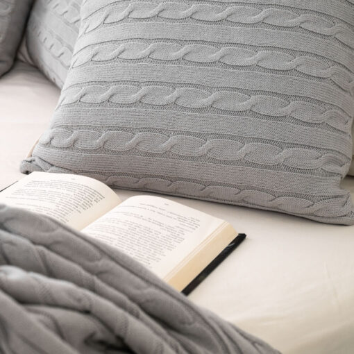 vierkant kussen grijs katoen moyha classic braid grey