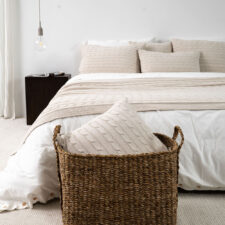 woondeken beige katoen gebreid moyha classic braid beige