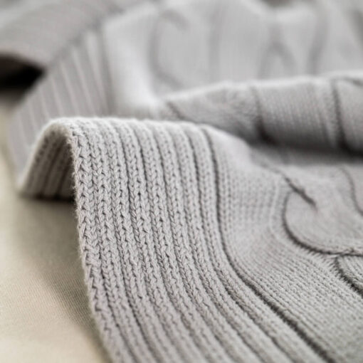 woonplaid grijs katoen gebreid moyha classic braid grey