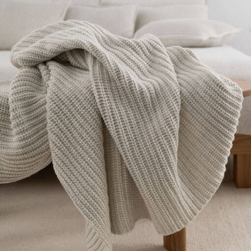 bed sprei creme katoen grofgebreid moyha two weaves weave cream