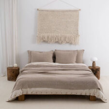 kussen beige fijngebreid extra groot moyha two weaves smooth beige