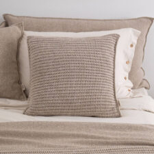 kussen beige grofgebreid vierkant moyha two weaves weave beige