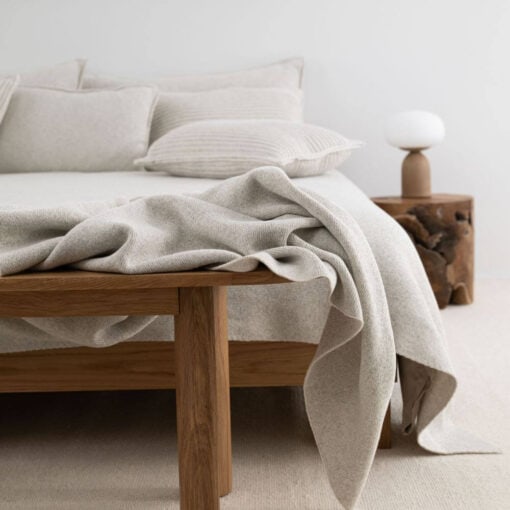 plaid creme katoen fijngebreid moyha two weaves smooth cream