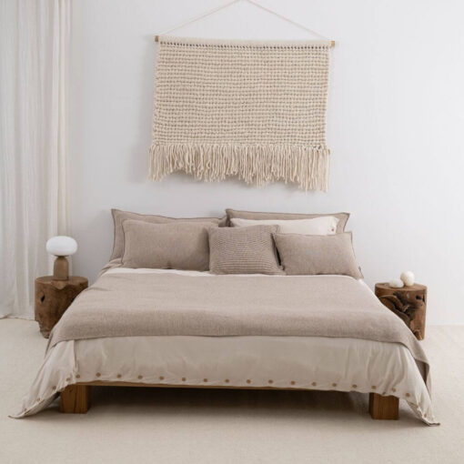 sier kussen beige grofgebreid vierkant moyha two weaves weave beige