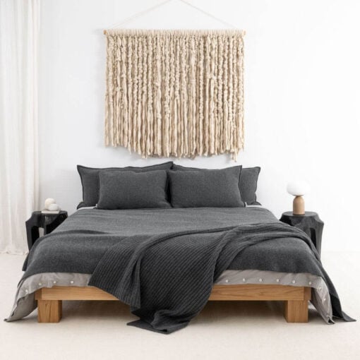 sier kussen grafiet fijngebreid extra groot moyha two weaves smooth graphite