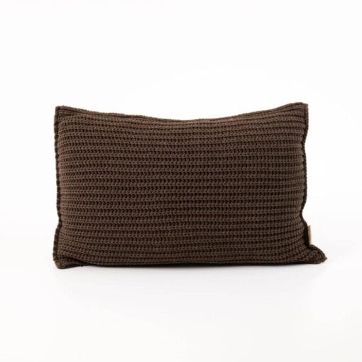 sierkussen bruin grofgebreid langwerpig moyha two weaves weave brown