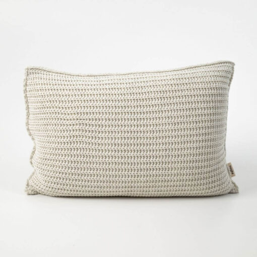 sierkussen creme grofgebreid langwerpig moyha two weaves weave cream