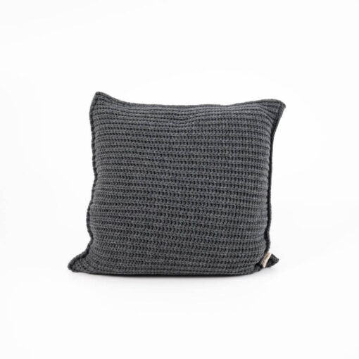 sierkussen grafiet grofgebreid vierkant moyha two weaves weave graphite