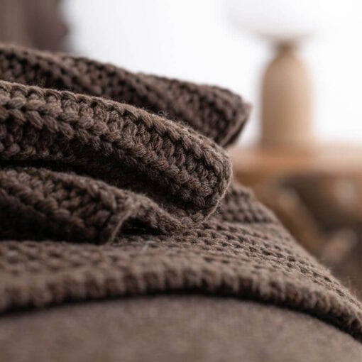 woonplaid bruin katoen grofgebreid moyha two weaves weave brown