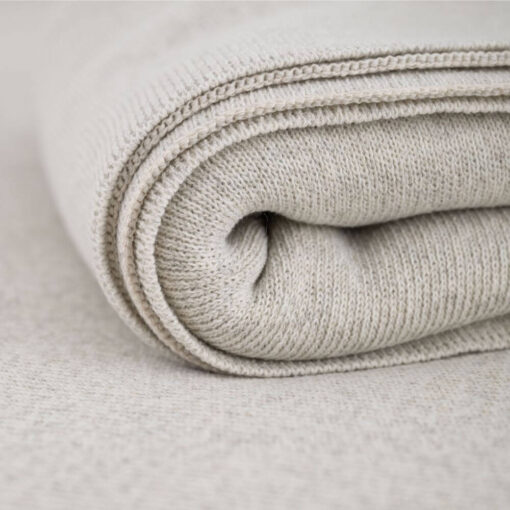 woonplaid creme katoen fijngebreid moyha two weaves smooth cream