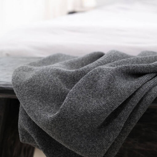 woonplaid grafiet katoen fijngebreid moyha two weaves smooth graphite