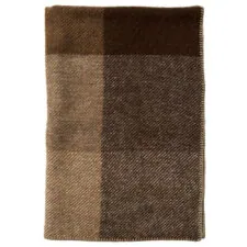 ledikantdeken beige bruin wol klippan gotland check beige midi