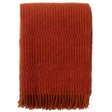plaid oranje rood lamswol klippan boho orange red