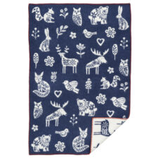 ledikantdeken blauw lamswol klippan kurbits blue
