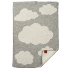 wiegdeken grijs wol klippan cloudy day grey
