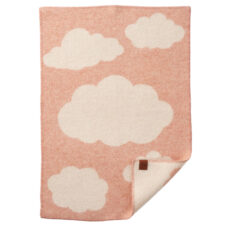 wiegdeken roze wol klippan cloudy day peach rose